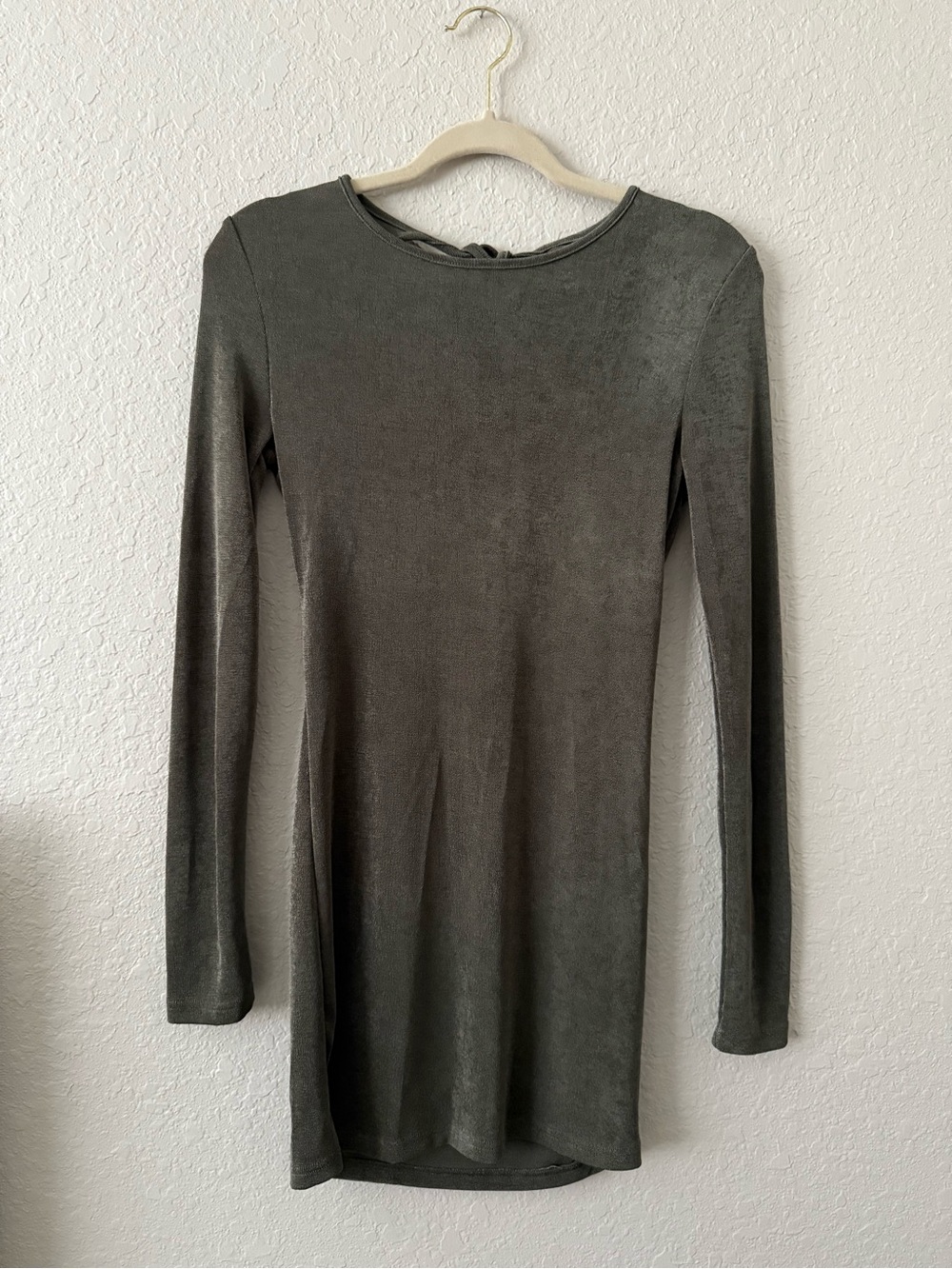 Edikted Olive Green Long Sleeve Mini Dress